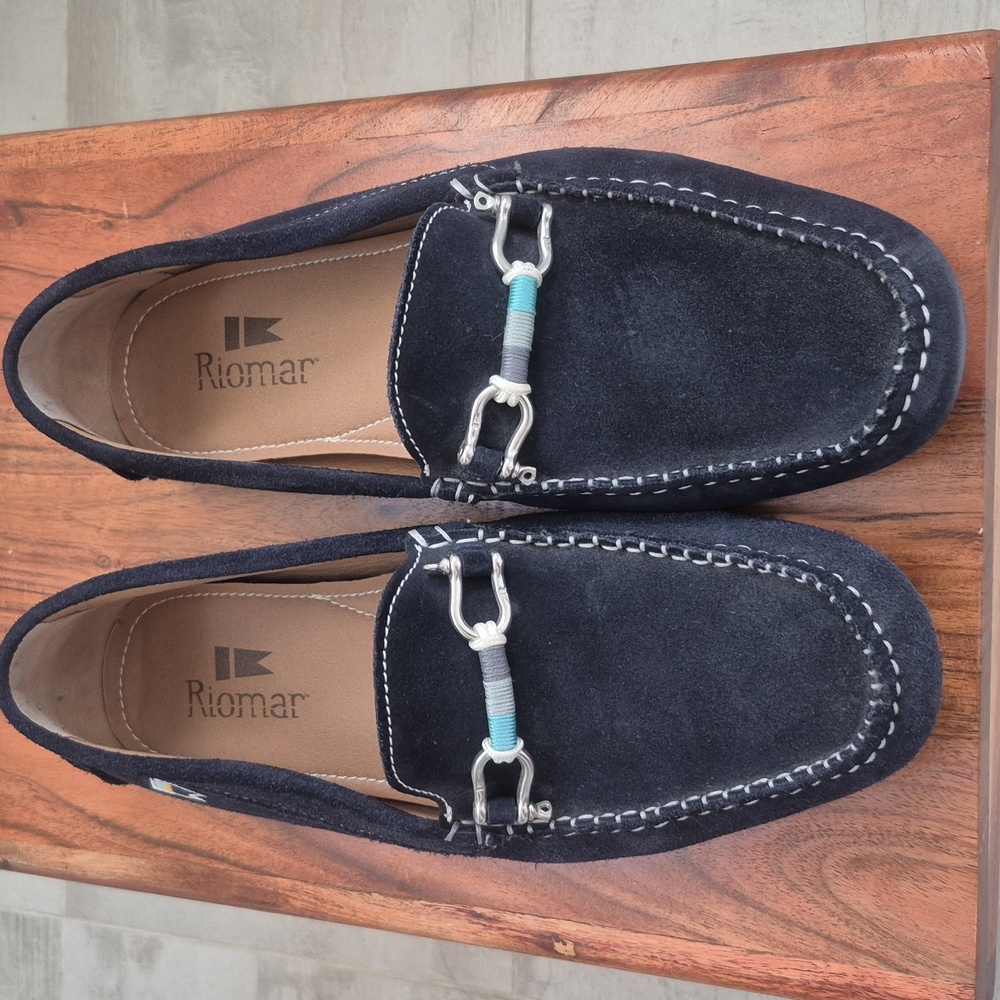 Riomar Loafers Men's Navy Deck Driver 10
